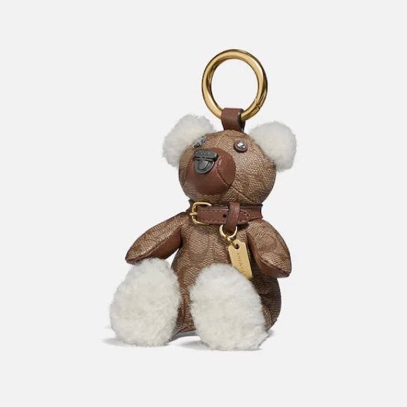 Coach Bear Bag Charm In Signature Canvas New with Tags.•*🐻 - Picture 1 of 10